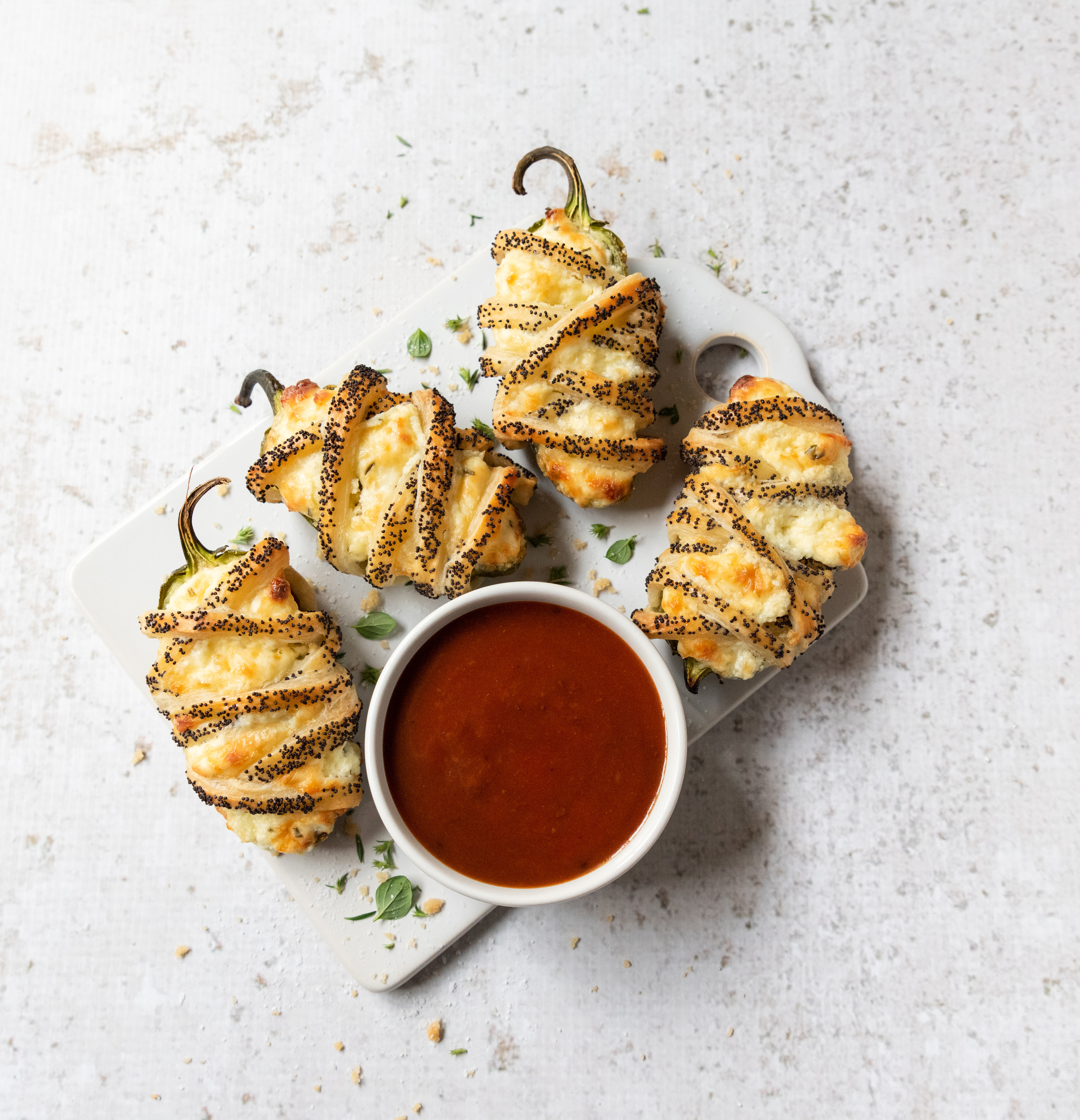 Stuffed Jalapeno Peppers with Dipping Sauce