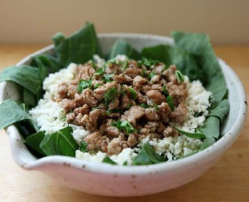 Comforting Cauliflower Rice with Turkey Glaze