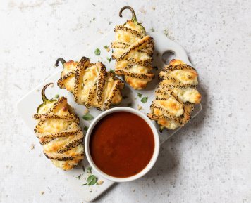 Stuffed Jalapeno Peppers with Dipping Sauce